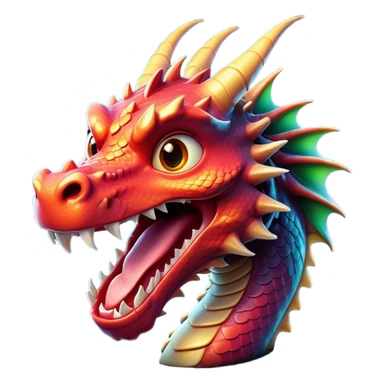 Cinematic Comical Dragon Portrait Emoji, Head tilted dramatically with an exaggeratedly amused expression, featuring a striking, glossy scaled body with bold, angular features and wide, expressive eyes filled with playful disbelief, Simplified yet hilariously expressive features, highly detailed, glowing with a slightly sassy, otherworldly glow, high shine, dramatic yet playful, stylized with an air of cheeky mythical mischief, soft glowing outline, capturing the essence of a spirited and over-the-top dragon that looks ready to breathe fire into internet fame instantly! sticker