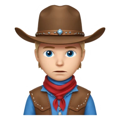 cute outlaw cowboy portrait, head and shoulders only, cowboy hat, bandana covering mouth, intense eyes, western outfit, 3D cartoon, mobile game icon style, clean background, no text, no watermark
 sticker