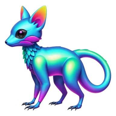 futuristic lush random-colored neon-colored Fakémon-Trico-creature (full body) sticker