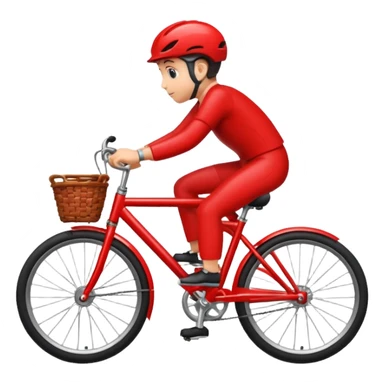 a heart riding a bicycle sticker