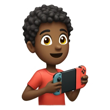 boy with nintendo switch indoors sticker