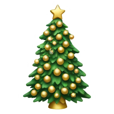 Christmas tree with white and gold decorations sticker