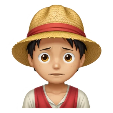 Create bad ass luffy emoji his iconic one his hand on his cap eye cover sticker