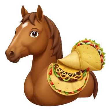 horse holding taco sticker