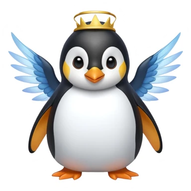 un pinguino con le ali che si muta in una fata sticker