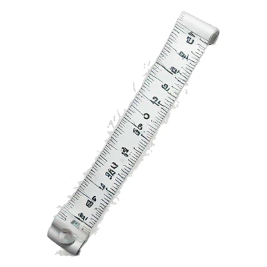 a white measuring tape sticker