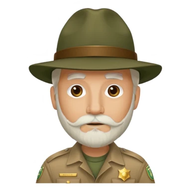 Male Park Ranger with white beard  sticker