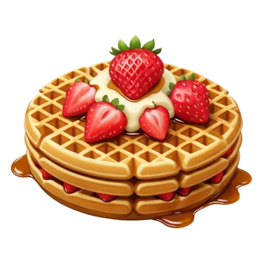 Waffle with strawberries on top emoji sticker