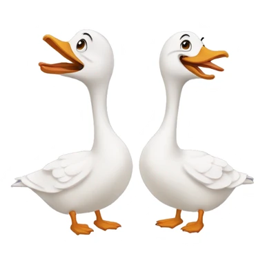 Two geese being silly  sticker