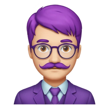 mustached purple haired spectacled sticker