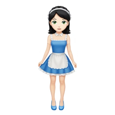 King, black hair, body, legst, blue eyes, shoes, maid blonde hair, green eyes, sexy white short sleveless dress, shoes sticker