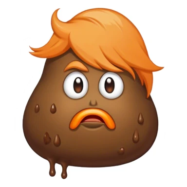 Blob of poop brown with orange with Donald Trump’s hair sticker