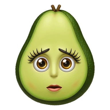 Aguacate con  pestañas ojos y uñas largas  sticker