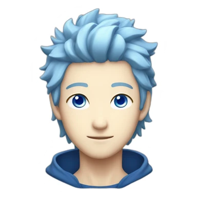 Satoru Gojo with blue eyes and blue hairs sticker