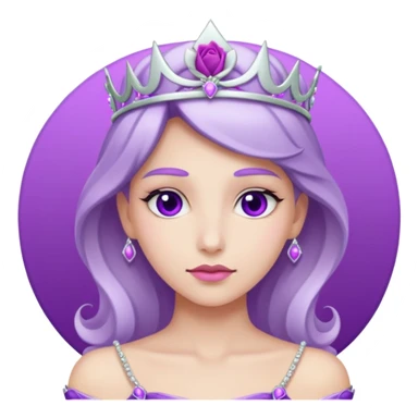 Purple shadow rose with silver tiara sticker