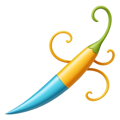 A whimsical, elongated creature darts across the page, its body resembling a playful squiggle  sticker