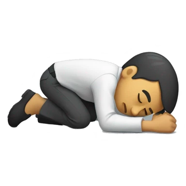 a exhausted man face down on the ground sticker