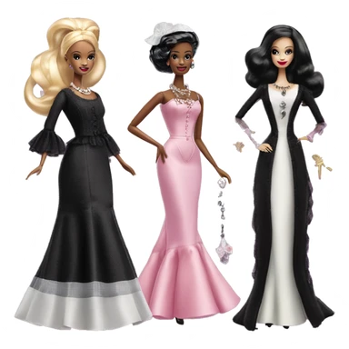 1915 Southern Belle Debut Barbie CC,Morticia Addams,modeling, sparkling black octopus tails  sticker