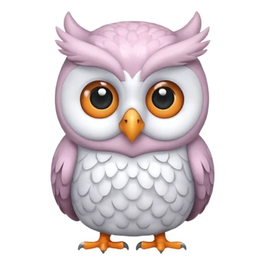 Niedliche, tapsige Cartoon-Eule, mit übergroßer flauschiger Schlafmütze, lieber Gesichtsausdruck, große runde Augen, warme Pastellfarben, weicher Shading-Stil, weißer oder transparenter Hintergrund, im süßen Emoji-Stil, klar umrissene Konturen, ohne Hintergrundobjekte. sticker