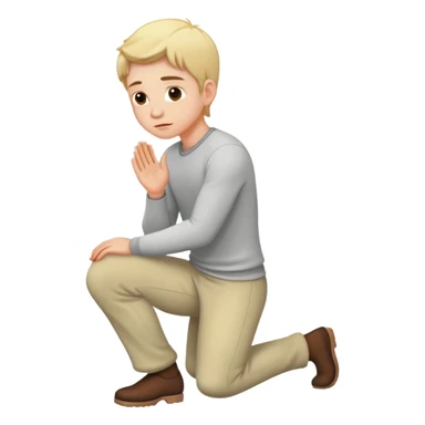 white person kneeling sticker