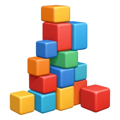 Block blast all forming an hexagon irregular but no hexagons, mized 3d sticker