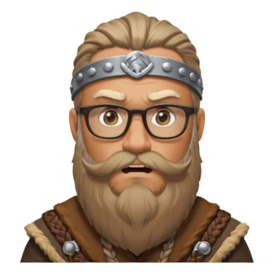 Glasses-Wearing wild viking sticker