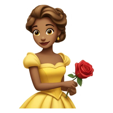 Belle from beauty and the beast with a rose sticker