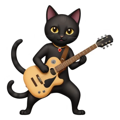 A black cat having a guitar and rocking out sticker