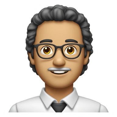 profesor joven moreno de pelo liso y blanco de piel sin gafas sticker