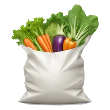 a plastic bag with vegetables on it sticker