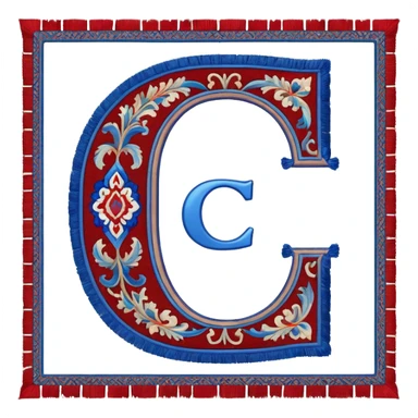 letter c made out of persian carpet texture sticker