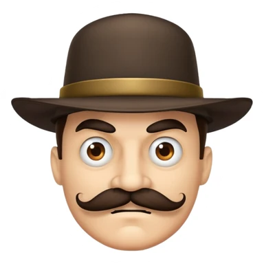 cartoon villain with a mustache and hat sticker