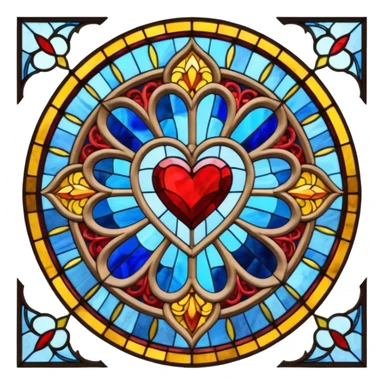 heart with gothic cathedral window sticker