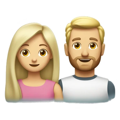 Trainierter Mann mit braunen Haaren und Bart mit Frau blond jung hübsch grüne Augen festlichen schick  sticker