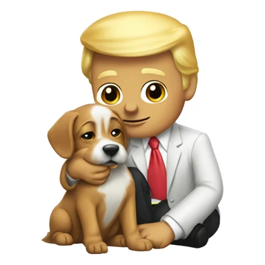 Donald trump petting dog sticker