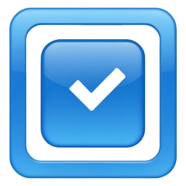 Make an emoji of a blue check verification logo in the top left corner make it a 48x48 sticker