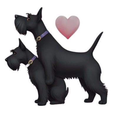 Two black Scottish terrier kissing one male one female sticker