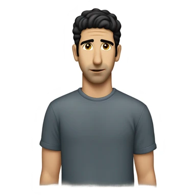 David Schwimmer younger with no facial hair, sad sticker