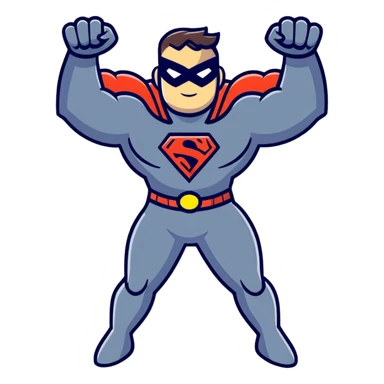 superhero man with multiple arms sticker