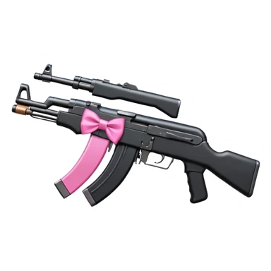 All black Ak47 with pink bow on it  sticker