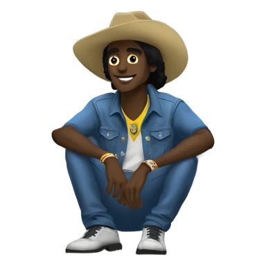 cowboy at a brazilian soccer game wearing cole hann shoes who listens religiously to playboi carti. sticker