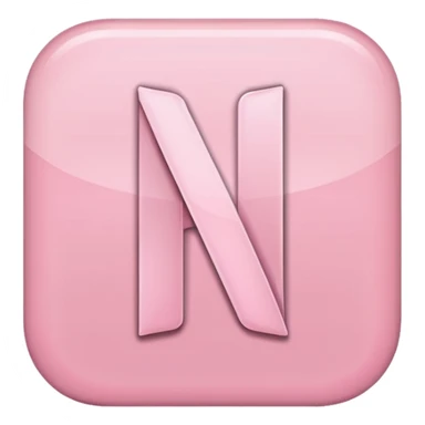 Netflix aesthetic "N" logo in pastel pink sticker