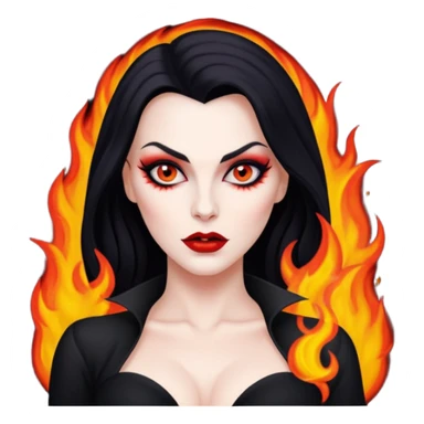 Vampira mulher bonita sexy pegando fogo sticker