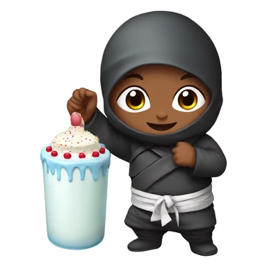 baby ninja with milk bottle and birthday cake  sticker
