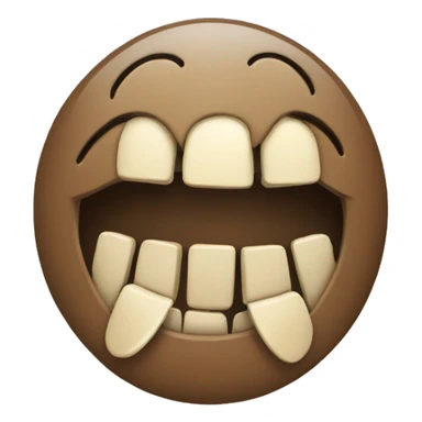 Smiling emoji with bone in mouth  sticker
