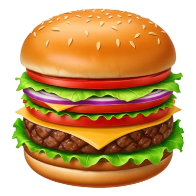 Hamburger emoji: ONE MEAT, ONE LETTUCE, ONE TOMATO,ONION  sticker