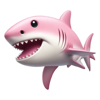romantic pastel pink shark sticker