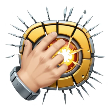 a sci fi themed fist punching through a module sticker