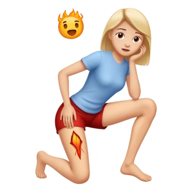 Girl with leg pain  sticker