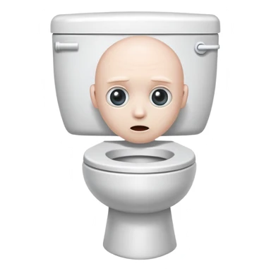 A toilet with a head sticking out sticker
